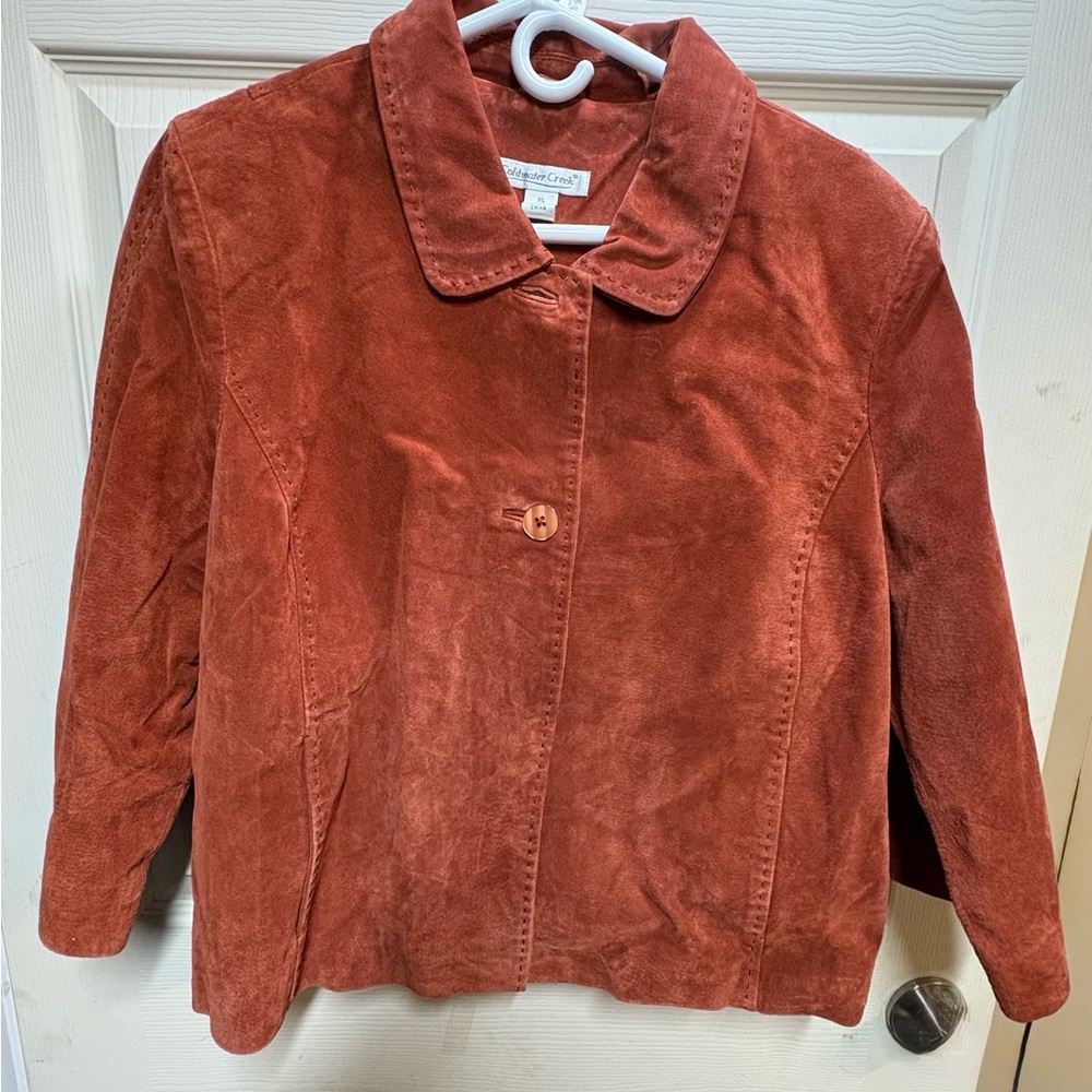 Coldwater Creek Rust Leather Blazer